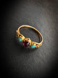 LATE GEORGIAN GARNET & TURQUOISE RING