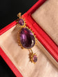 GEORGIAN CHUNKY AMETHYST DROP PENDANT