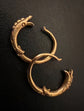 EARLY 19TH CENTURY 18CT GOLD OUROBOROS SNAKE HOOP EARRINGS