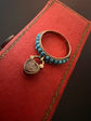 VICTORIAN TURQUOISE PAVE HEART PADLOCK RING
