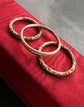GEORGIAN STRIPED 15CT GOLD SPLIT RING