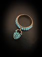 VICTORIAN TURQUOISE PAVE HEART PADLOCK RING