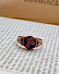 DIAMOND CROSS & ENAMEL RING