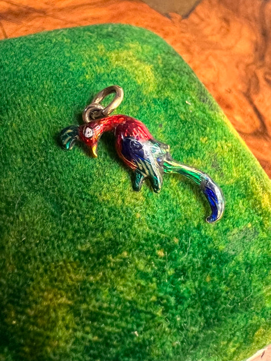 ENAMEL BIRD OF PARADISE PENDANT
