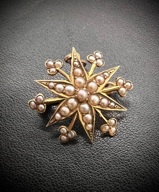 VICTORIAN PEARL STAR PENDANT/BROOCH