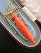 19TH CENTURY CORAL ETRUSCAN REVIVAL AMPHORA PENDANT