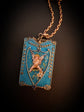 FRENCH ANTIQUE CHERUB ENAMEL PENDANT / MIRROR