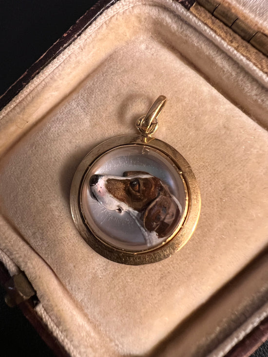 VICTORIAN ESSEX CRYSTAL DOG PENDANT