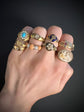 CHUNKY PEARL & TURQUOISE CLUSTER RING