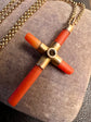 VICTORIAN STANHOPE CORAL CROSS