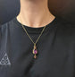 GEORGIAN CHUNKY AMETHYST DROP PENDANT