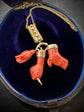 VICTORIAN CORAL ROSE BUD CHARM