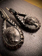 VICTORIAN WHITBY JET CAMEO EARRINGS