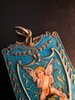FRENCH ANTIQUE CHERUB ENAMEL PENDANT / MIRROR