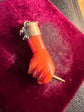 ANTIQUE CORAL HAND PENDANT