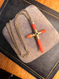 VICTORIAN STANHOPE CORAL CROSS