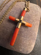VICTORIAN STANHOPE CORAL CROSS