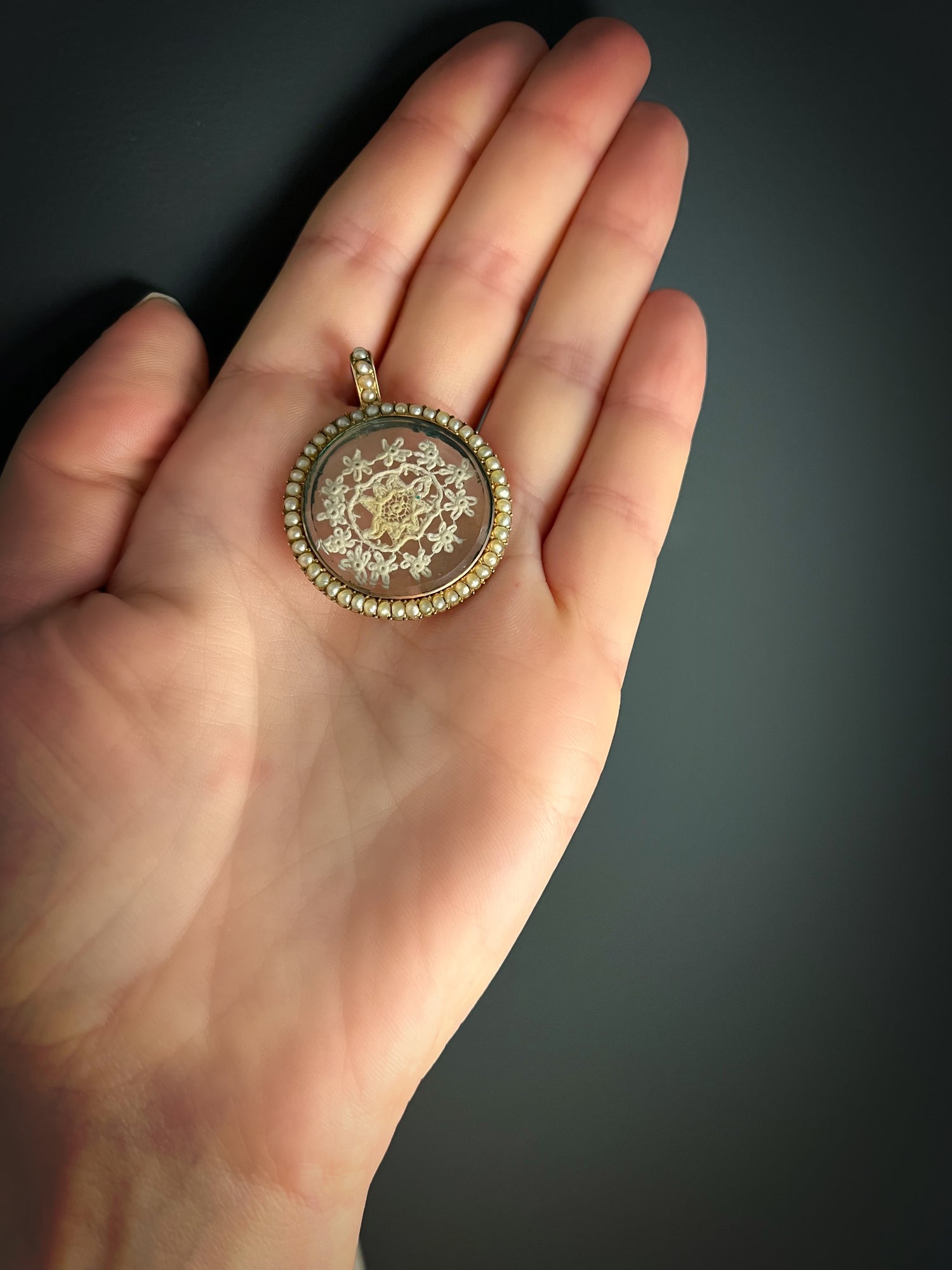 Pear Locket GEORGIAN 15CT GOLD & PEARL LOCKET – The Old Cut