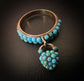 VICTORIAN TURQUOISE PAVE HEART PADLOCK RING