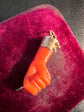 ANTIQUE CORAL HAND PENDANT