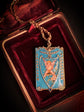 FRENCH ANTIQUE CHERUB ENAMEL PENDANT / MIRROR
