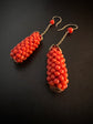 VICTORIAN CORAL GRAPE EARRINGS