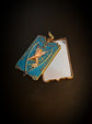 FRENCH ANTIQUE CHERUB ENAMEL PENDANT / MIRROR