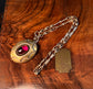 LARGE VICTORIAN 15CT GOLD, GARNET & ENAMEL BROOCH