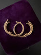 EARLY 19TH CENTURY 18CT GOLD OUROBOROS SNAKE HOOP EARRINGS