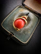 VICTORIAN CORAL & GOLD SNAKE PENDANT