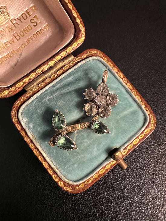 GEORGIAN PASTE PANSY PENDANT
