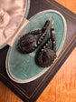 VICTORIAN WHITBY JET CAMEO EARRINGS