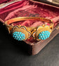 VICTORIAN HIGH CARAT GOLD & TURQUOISE BOMBE BANGLE