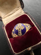 DIAMOND CROSS & ENAMEL RING