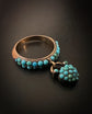 VICTORIAN TURQUOISE PAVE HEART PADLOCK RING