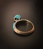 VICTORIAN TURQUOISE PAVE HEART PADLOCK RING