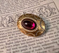 LARGE VICTORIAN 15CT GOLD, GARNET & ENAMEL BROOCH