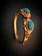 VICTORIAN HIGH CARAT GOLD & TURQUOISE BOMBE BANGLE