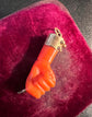 ANTIQUE CORAL HAND PENDANT