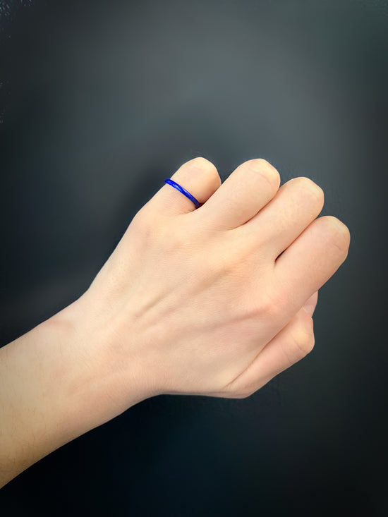 FRENCH BLUE ENAMEL RING