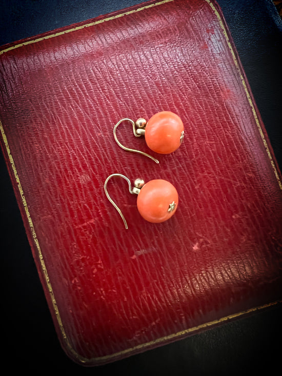 VICTORIAN CORAL EARRINGS