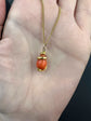 VICTORIAN CORAL & GOLD SNAKE PENDANT