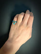 VICTORIAN TURQUOISE PAVE HEART PADLOCK RING