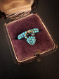 VICTORIAN TURQUOISE PAVE HEART PADLOCK RING