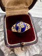 DIAMOND CROSS & ENAMEL RING