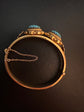 VICTORIAN HIGH CARAT GOLD & TURQUOISE BOMBE BANGLE
