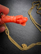 19TH CENTURY CORAL DOG WATCH KEY PENDANT