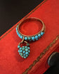 VICTORIAN TURQUOISE PAVE HEART PADLOCK RING