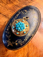 ETRUSCAN REVIVAL TURQUOISE BOMBE PENDANT