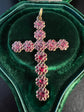 GEORGIAN GARNET CLUSTER CROSS